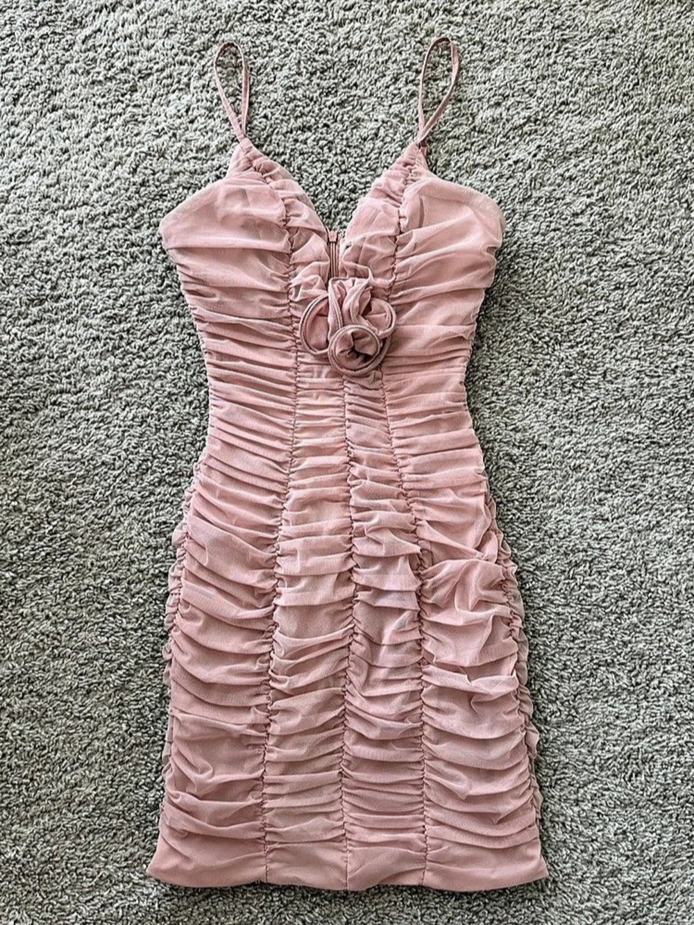 Oh Polly Ruched Mini Dress in Pink Size 4 Like New